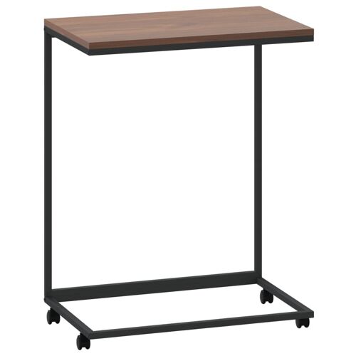 vidaXL Table d'appoint avec roues Noir 55x35x70 cm Bois d'ingénierie