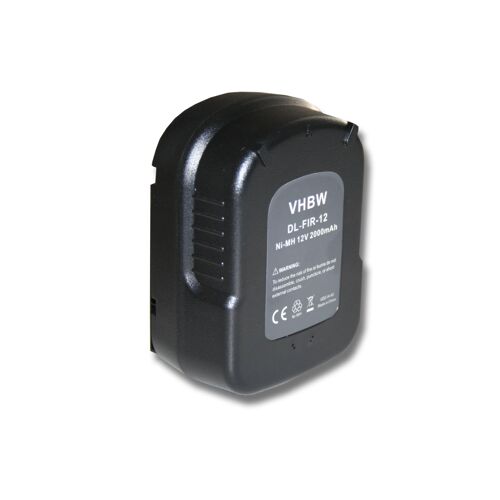 vhbw Batterie compatible avec Black & Decker B-8315, BD12PSK, BDBN1202, BDG1200K, BDGL12K outil électrique (2000mAh NiMH 12 V)
