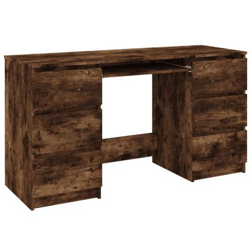 Vidaxl Bureau Chêne Fumé 140x50x77 Cm Bois D'ingénierie