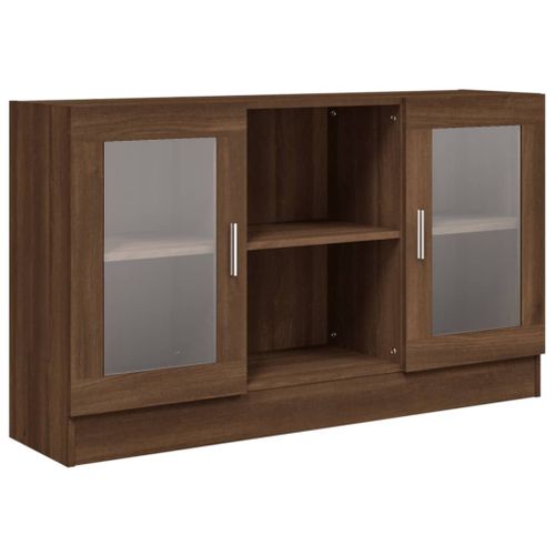 Vidaxl Armoire À Vitrine Chêne Marron 120x30,5x70 Cm Bois D'ingénierie