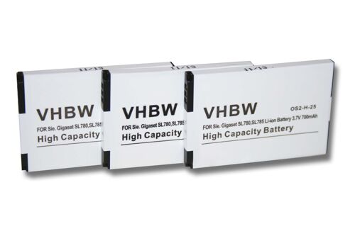 vhbw 3x Batterie compatible avec Bintec-Elmeg D141 DECT téléphone fixe sans fil (700mAh, 3,7V, Li-ion)