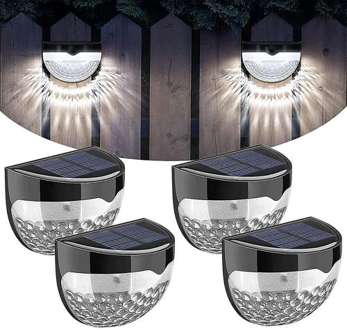 4pcs 6leds Applique Murale Solaire Extérieure Lampes À Énergie Étanche Maison Jardin Cour Étapes Lampes D'éclairage Décoratives