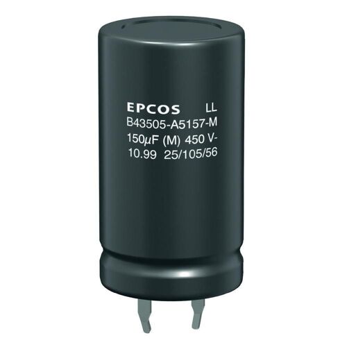 Condensateur radial 100 µF 400 V/DC pas 10 mm encliquetable Epcos B43504-A9107-M
