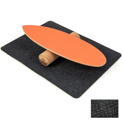 Costway Planche D?Équilibre En Bois Avec Rouleau De Liège Et Tapis Antidérapant Charge 227 Kg Composé De 8 Couches De Bois Orange