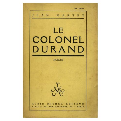Le Colonel Durand  / 1933 / Martet, Jean