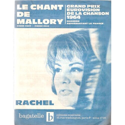 Partition "Chant De Mallory" (France Eurovision 1964 - Rachel)