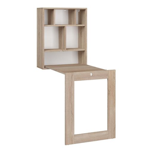 Le Bureau Pliable Tilt Table Murale Pliante Pour Ordinateur Bureau Ménager Sonoma Chêne