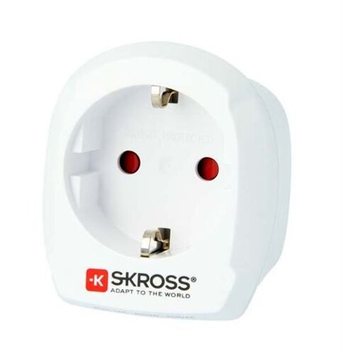 SKROSS Country Travel Adapter Europe to UK - Adaptateur pour prise d'alimentation - power CEE 7/7, Europlug (F) pour BS 1363 (M) - 100-250 V - 13 A - blanc - Royaume-Uni