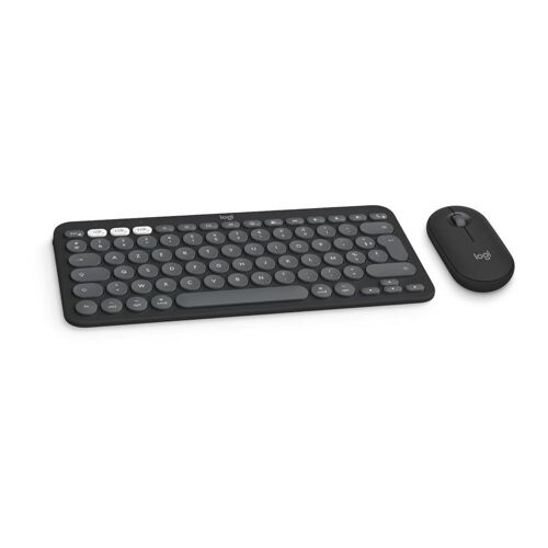 Logitech Pebble 2 Combo for Mac - Ensemble clavier et souris - sans fil - Bluetooth LE - AZERTY - Français - graphite ton sur ton