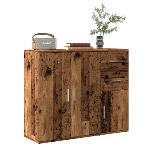 Vidaxl Buffet Vieux Bois 91x29,5x75 Cm Bois D'ingénierie