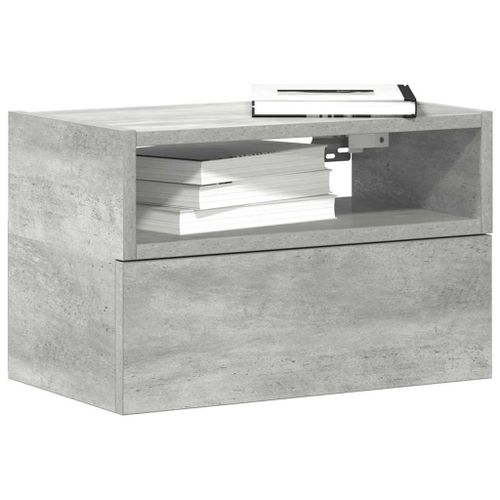 Vidaxl Table De Chevet Murale Gris Béton 45x26x28,5 Cm
