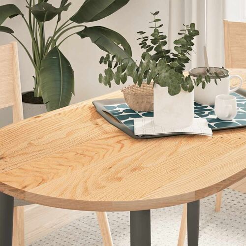 vidaXL Dessus de table 120x60x2 cm bois de chêne massif ovale