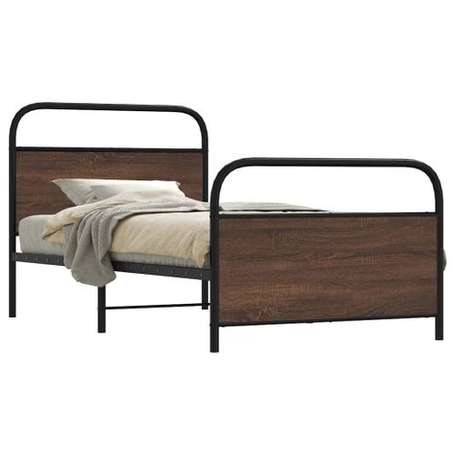 Vidaxl Cadre De Lit Sans Matelas 100x190 Cm Chêne Marron