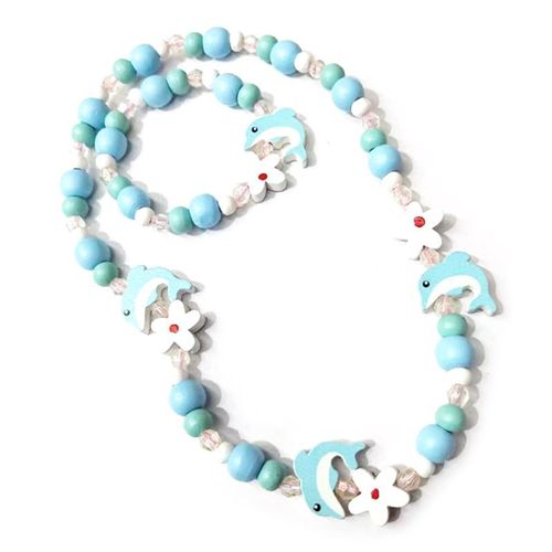 1 Ensemble De Perles En Bois Pour Enfants, Mélange De Couleurs, Collier, Bracelet, Bijoux De Princesse Pour Filles, Cadeau