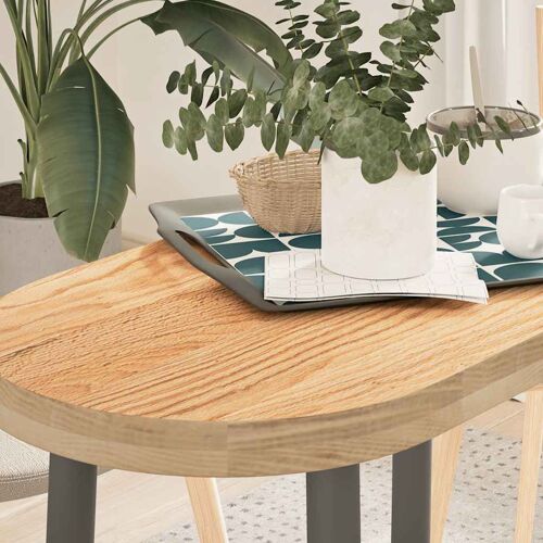 vidaXL Dessus de table 80x40x4 cm bois de chêne massif ovale