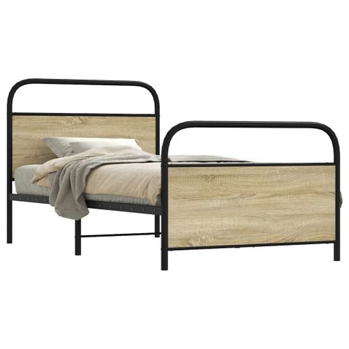Vidaxl Cadre De Lit Sans Matelas 100x190 Cm Chêne Sonoma