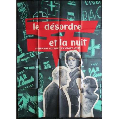 Jean Gabin - Le Désordre Et La Nuit * Gilles Grangier - Film 1958 - 120x160 Cm - Affiche De Cinéma Originale Française - Movie Poster * Jean Gabin ; Nadja Tiller ; Danielle Darrieux, Paul Frankeur