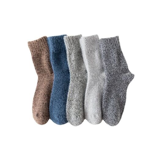 5 Paires De Chaussettes D'hiver Épaisses Et Chaudes