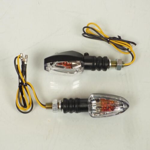 Paire De Mini Clignotant Noir Homologué Ampoule Opm 12v Pour Moto 50 À Boite