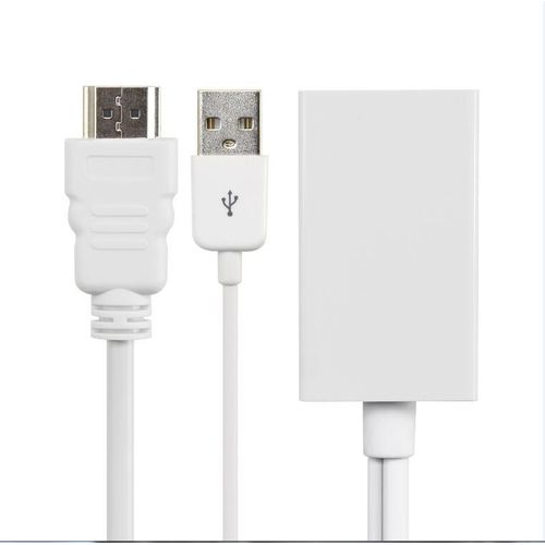 blanche - 0.2m - Câble Cabletime HDMI vers Displayport avec alimentation USB adaptateur HDMI vers DP 1.2 mâle vers mâle pour Macbook Dell PC N204