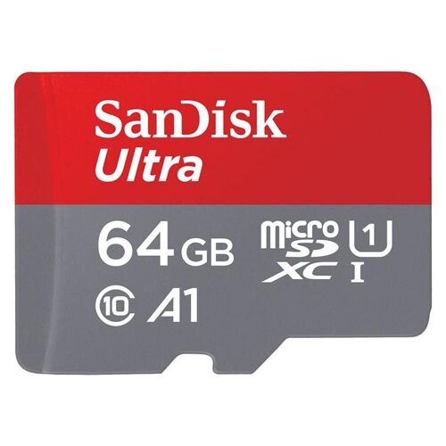 SanDisk Ultra - Carte mémoire flash (adaptateur microSDXC vers SD inclus(e)) - 64 Go - A1 / UHS-I U1 / Class10 - microSDXC UHS-I