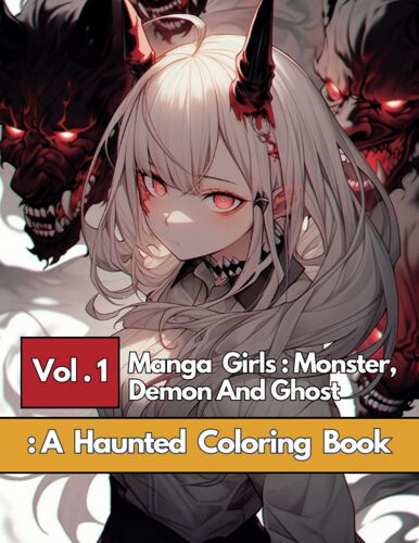 Vol.1 Manga Girls: Monster, Demon And Ghost - A Haunted Coloring Book: 61 Hauntingly Beautiful Manga-Style Illustrations Of Girls With Otherworldly ... Life With Your Favorite Colors : 8x11 Inch