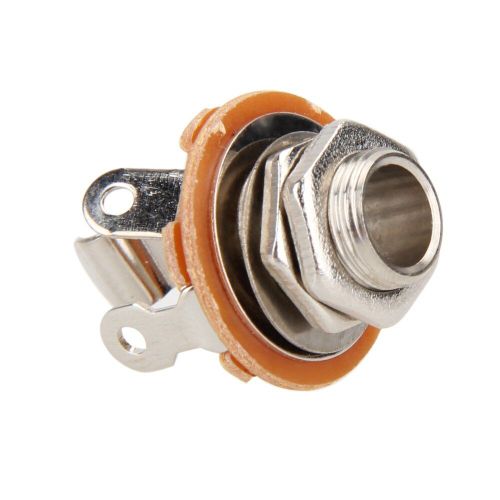 Jack À 2 Conducteurs Avec Châssis Mono, Panneau En Nickel, Entrée/Sortie, Accessoires De Guitare, #11, 1/4, 6.35mm