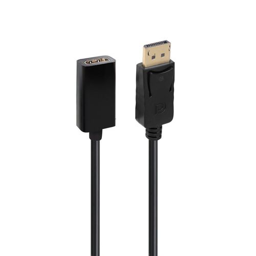 ADAPTATEUR DISPLAYPORT MALE VERS HDMI FEMELLE 15 CM NOIR