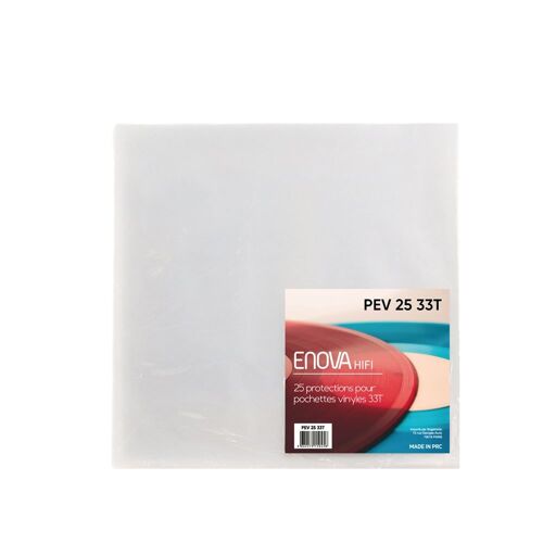 PEV 25 33T Protection Pochette Vinyle 33T (lot de 25)