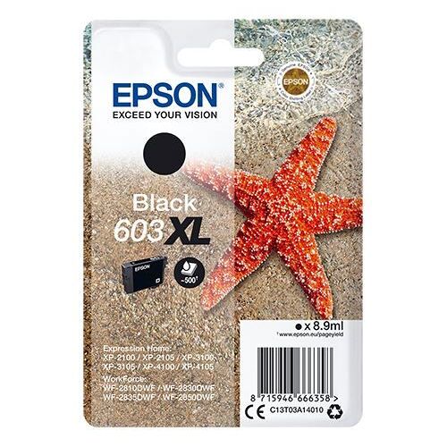 Epson 603XL - 8.9 ml - XL - noir - original - emballage coque avec alarme radioélectrique/ acoustique - cartouche d'encre - pour Expression Home XP-2150, 2155, 3150, 3155, 4150, 4155; WorkForce WF-2820, 2840, 2845, 2870