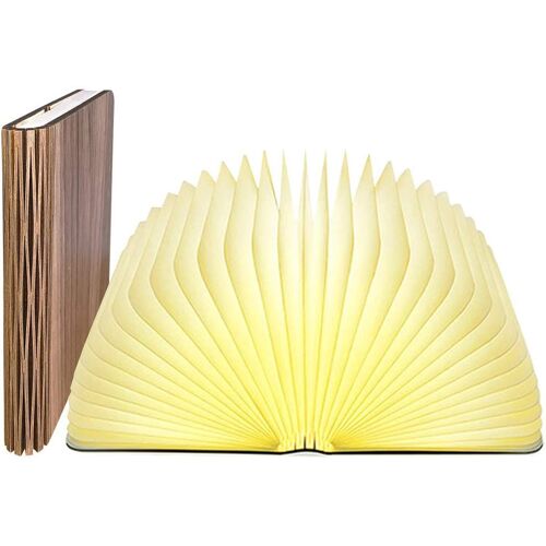 Livre De Lampe Lumière D'ambiance Pliante De Grande Taille, Veilleuse À Led De Nouveauté, Lampe De Table En Bois Rechargeable De Grande Capacité Usb