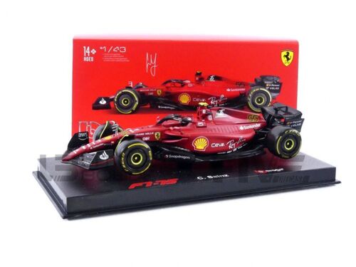 Bburago 1/43 - 36831s - Ferrari F1-75 - Season Car 2022 (C. Sainz)-Bburago