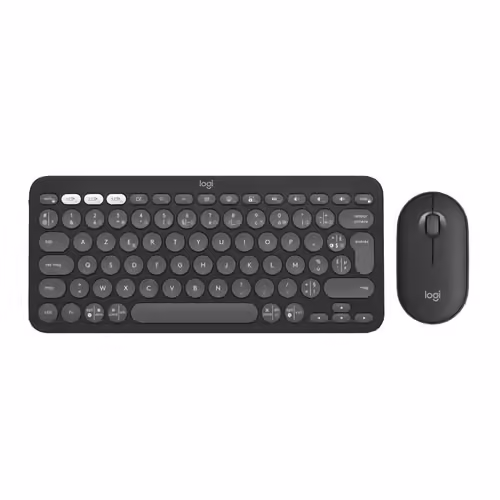 Logitech Pebble 2 Combo - Ensemble clavier et souris - sans fil - Bluetooth LE - AZERTY - Français - graphite ton sur ton