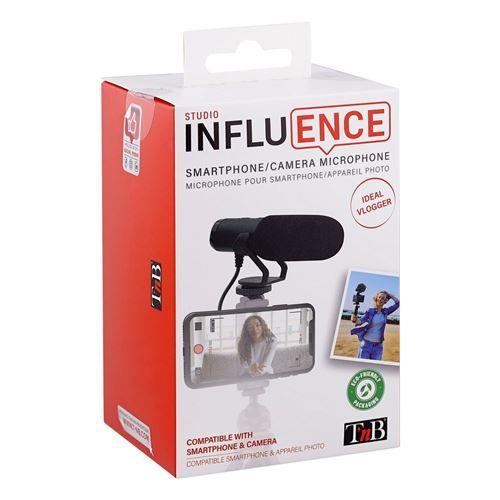 Tnb Microphone pour smartphone ou appareil photo Influence Noir - 3303170106594