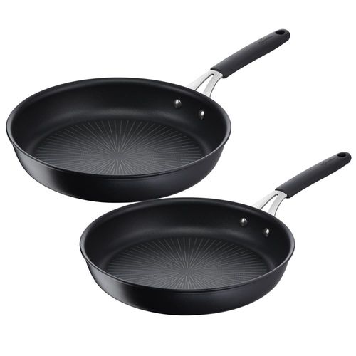 Lagostina - Lot De 2 Poêles Antiadhésives 24 Et 28cm Noir 012165600002