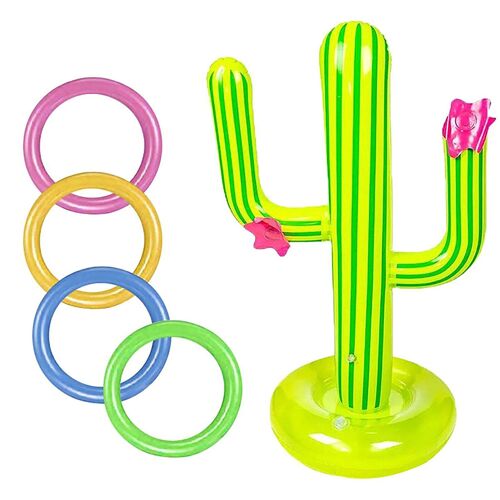 Jouets Gonflables De Piscine À 4 Anneaux, Jouets Puzzle De Natation, Pour Parc Aquatique, Cactus