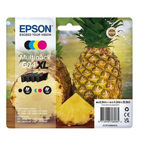 Epson 604XL Multipack - Pack de 4 - XL - noir, jaune, cyan, magenta - original - emballage coque avec alarme radioélectrique/ acoustique - cartouche d'encre - pour Expression Home XP-2200, 2205...