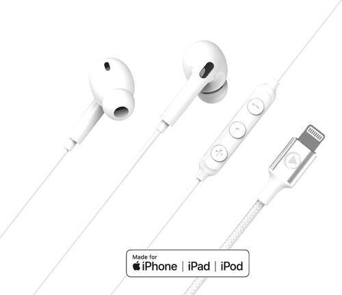 BIGBEN Connected - Écouteurs avec micro - intra-auriculaire - filaire - Lightning - blanc - Certifié MFi