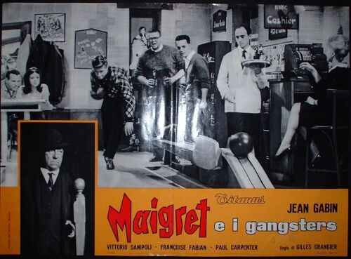 Jean Gabin * Maigret Voit Rouge - Affiche De Cinéma Originale Italienne - 49x68 Cm - Movie Poster - Gilles Grangier - Film 1963 - Gabin ; Vittorio Sanipoli ; Francoise Fabian - Roman Georges Simenon 