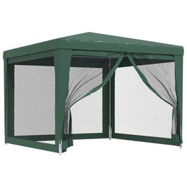 Vidaxl Tente De Fête Avec 4 Parois Latérales En Maille Vert 3x3 M Pehd