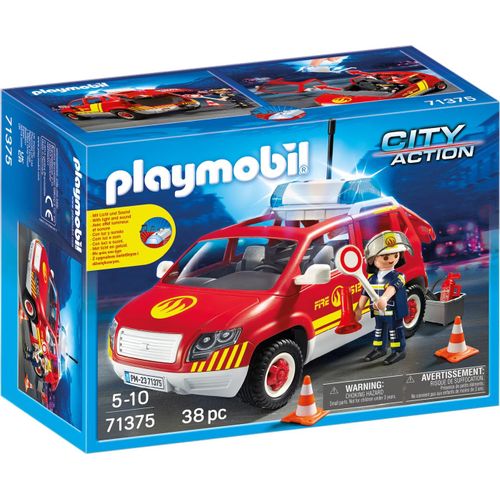 Playmobil City Action 71375 - Véhicule De Pompiers Avec Son Et Lumière