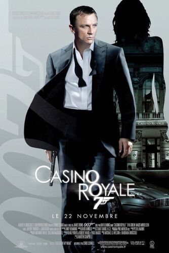 Casino Royale : James Bond 007 / Affiche Cinéma Originale 120x160 Cm Pliée. Daniel Craig - Année 2006