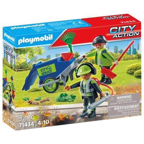Playmobil City Action 71434 - Agents D'entretien Voirie Avec Équipement