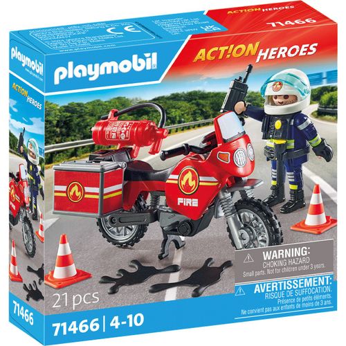 Playmobil Action Heroes 71466 - Pompier Et Moto