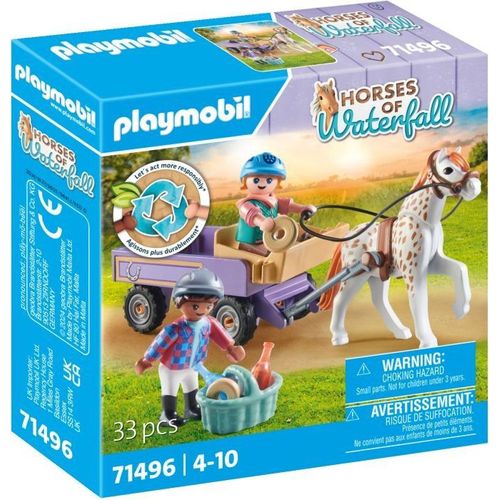 Playmobil Horses Of Waterfall 71496 - Enfants Avec Calèche Et Poney