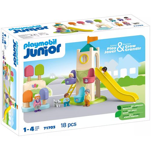 Playmobil Junior 71703 - Aire De Jeux Avec Toboggan Géant