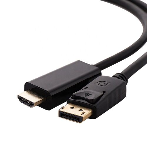 Le noir - 1.8m - Displayport vers HDMI compatible 4K DP à la TVHD mâle à mâle 6 Pieds Câble Plaqué Or Cordon Compatible pour Lenovo, Dell, HP, ASUS