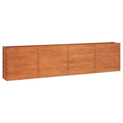 Bac De Jardin Surélevé Avec Base Ouverte Et Bords Securisés 320x40x77 Cm Acier Corten
