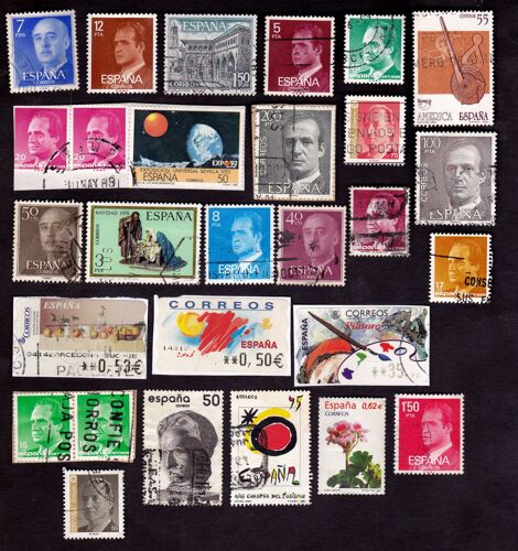 Lot De 28 Timbres Obliteres Espagne