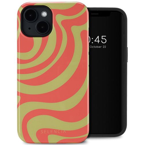 Selencia Coque Arrière Vivid Avec Magsafe Iphone 14 Wavy Swirl Orange Fern